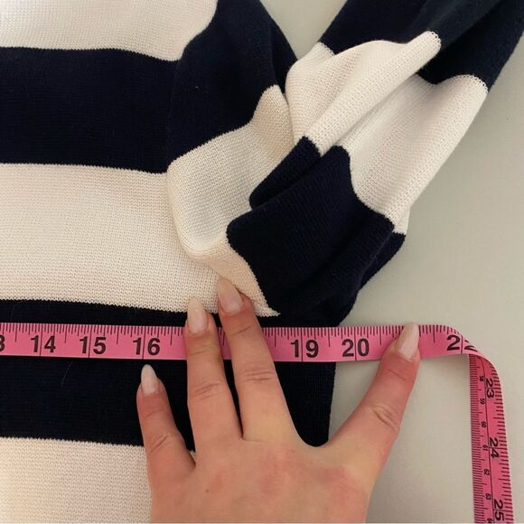 CHAPS Striped Knit Sweater Cardigan - Picture 8 of 9